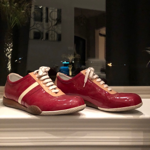 bally red shoes